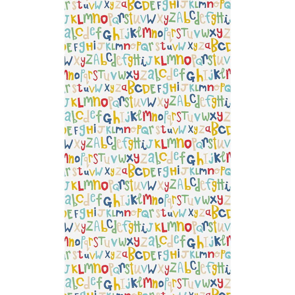 Letters Play Wallpaper 111279 by Scion in Pistachio Pimento Denim